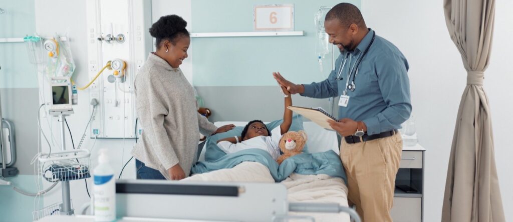 child in hospital