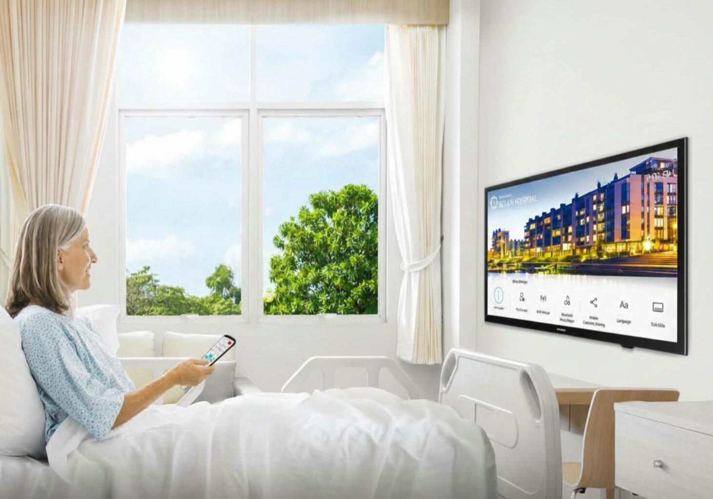 Clean Remote hospital TV remote designed for healthcare patient room environments