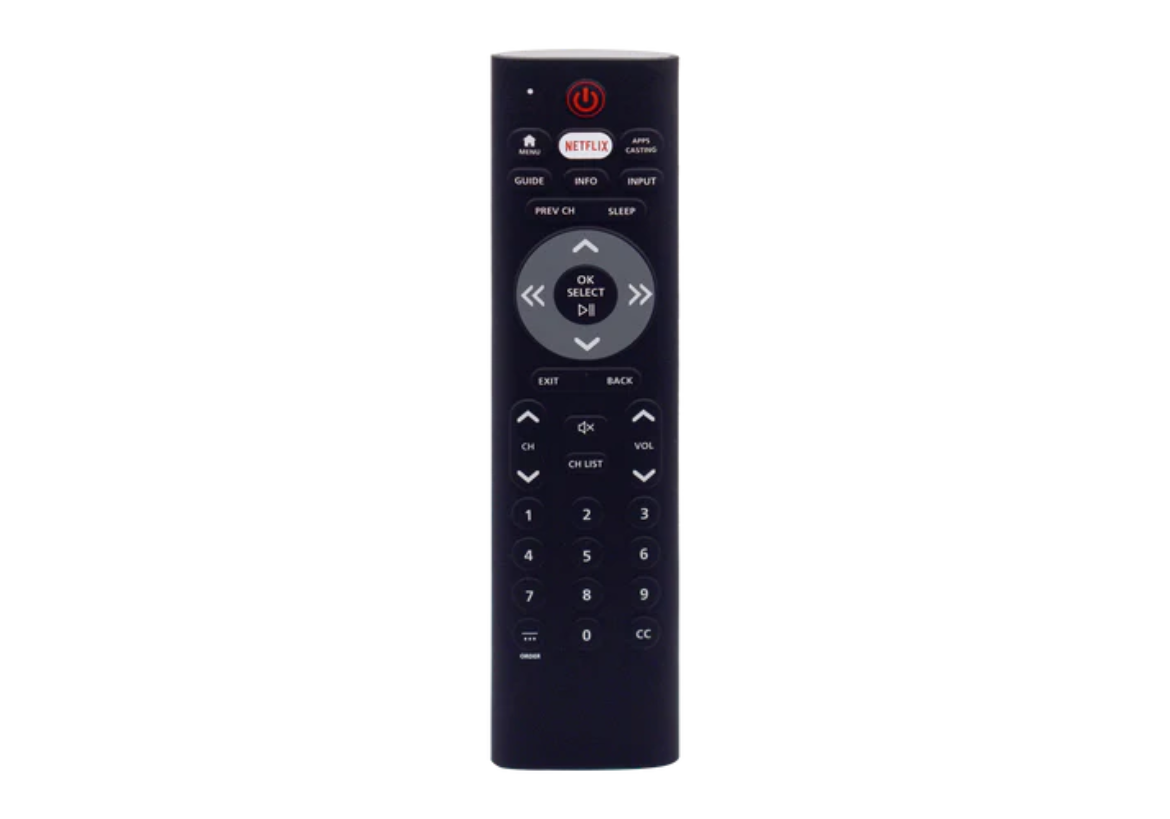 Clean Remote SCR10 hotel remote control designed for streaming systems and hospitality TVs – easy to sanitize clean remote for hotel guest rooms