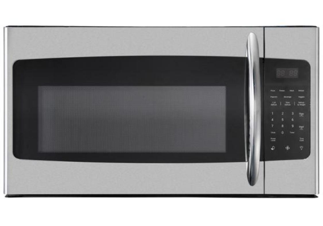 Danby 1.6 cu ft over the range microwave in stainless steel installed in hotel guest room kitchen meeting hotel brand standards and hotel room microwaves requirements