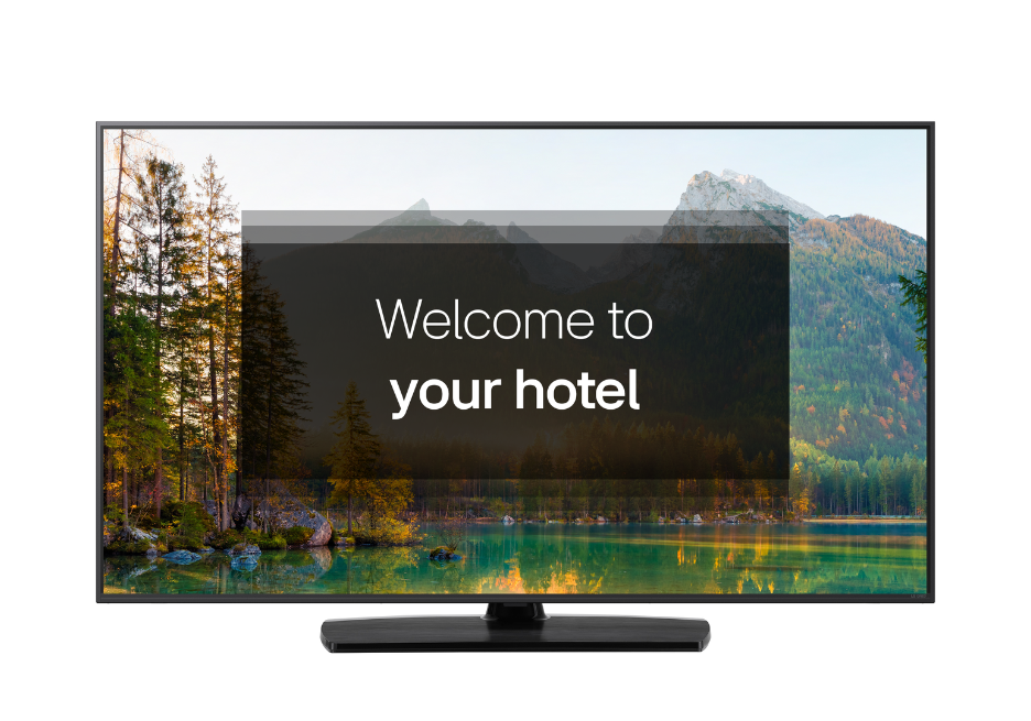 LG 50 inch 4K Pro:Centric Smart hospitality TV for hotel guest rooms mounted on wall – LG hotel TVs designed for modern hospitality environments