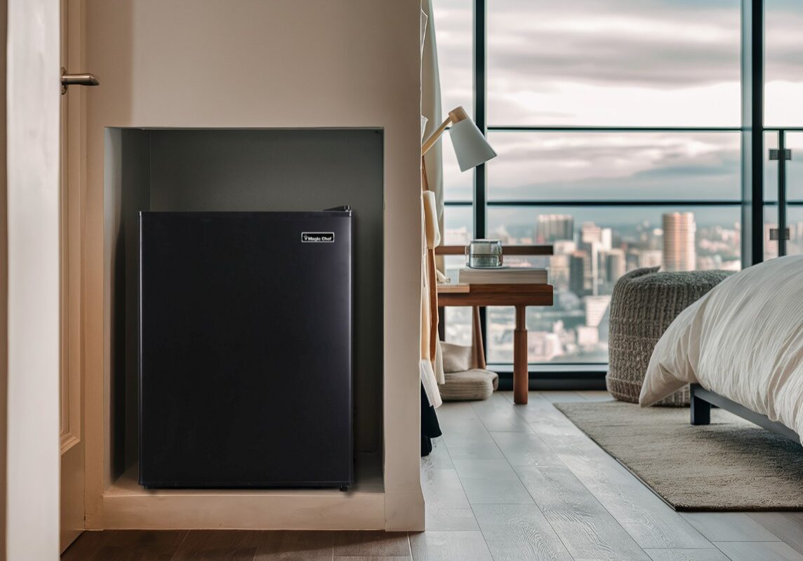 Magic Chef fridge hotel magic chef minifridge in a hotel room